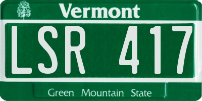 VT license plate LSR417