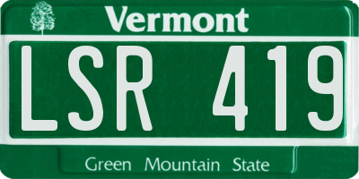 VT license plate LSR419