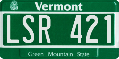 VT license plate LSR421
