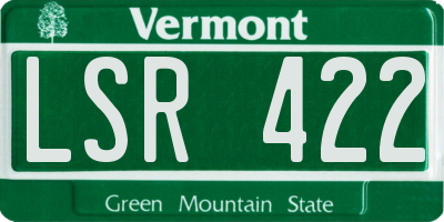 VT license plate LSR422