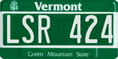 VT license plate LSR424