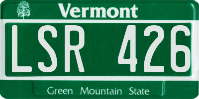 VT license plate LSR426
