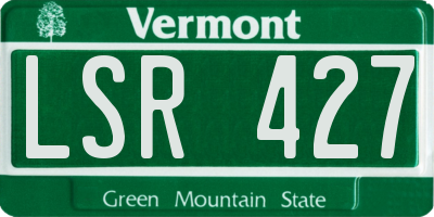 VT license plate LSR427