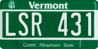 VT license plate LSR431