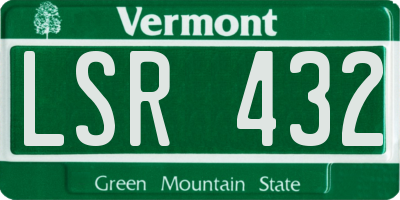 VT license plate LSR432