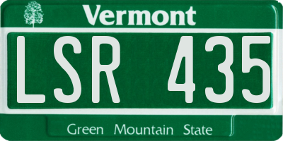 VT license plate LSR435