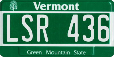 VT license plate LSR436