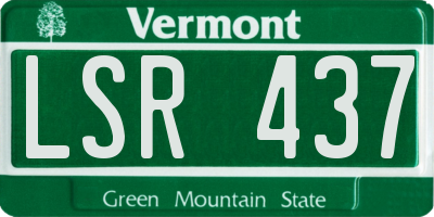 VT license plate LSR437