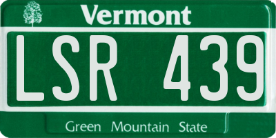 VT license plate LSR439