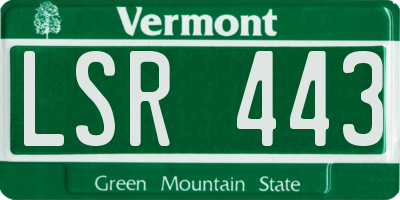 VT license plate LSR443