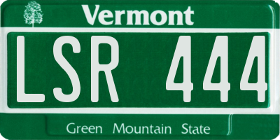 VT license plate LSR444