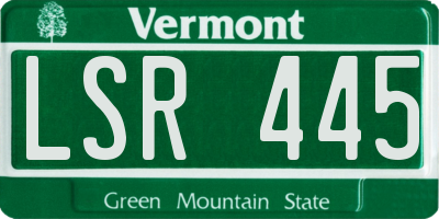 VT license plate LSR445