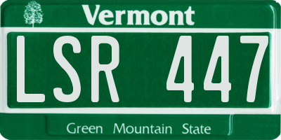 VT license plate LSR447