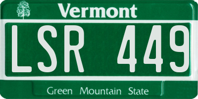 VT license plate LSR449
