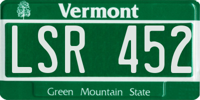 VT license plate LSR452