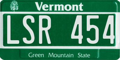 VT license plate LSR454