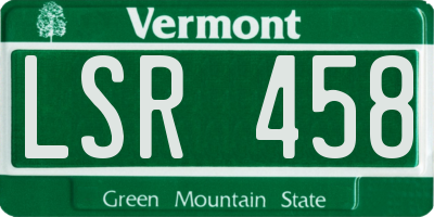 VT license plate LSR458