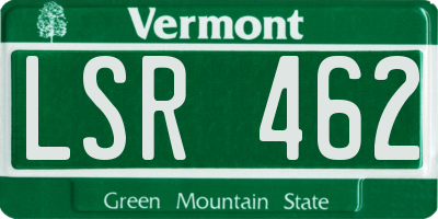 VT license plate LSR462