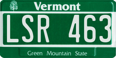 VT license plate LSR463