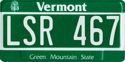 VT license plate LSR467