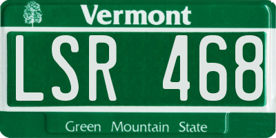 VT license plate LSR468