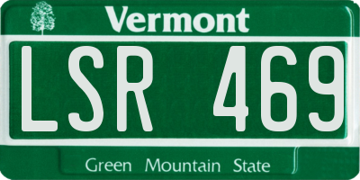 VT license plate LSR469