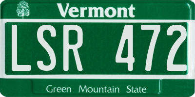 VT license plate LSR472