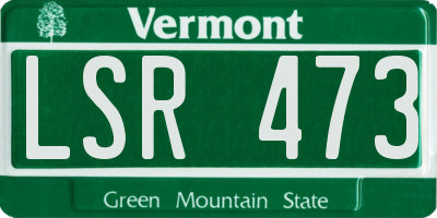 VT license plate LSR473