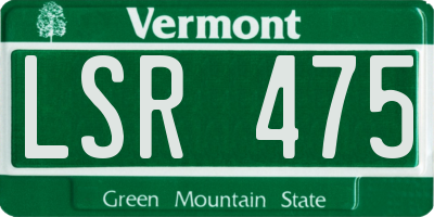 VT license plate LSR475