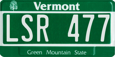VT license plate LSR477