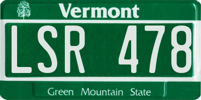 VT license plate LSR478