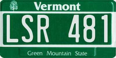 VT license plate LSR481