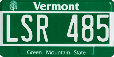 VT license plate LSR485