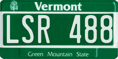 VT license plate LSR488
