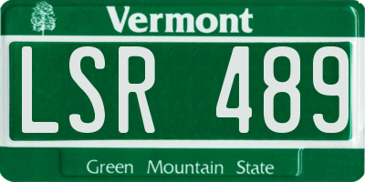 VT license plate LSR489