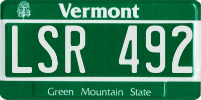 VT license plate LSR492
