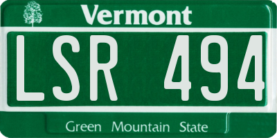 VT license plate LSR494