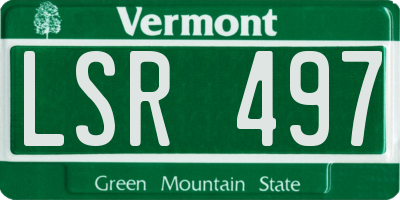 VT license plate LSR497
