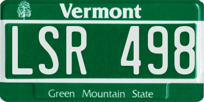VT license plate LSR498