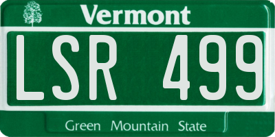 VT license plate LSR499
