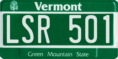 VT license plate LSR501