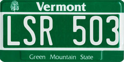 VT license plate LSR503