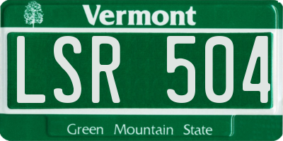 VT license plate LSR504