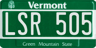 VT license plate LSR505