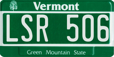 VT license plate LSR506