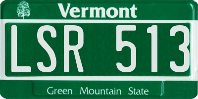 VT license plate LSR513