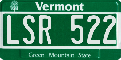 VT license plate LSR522
