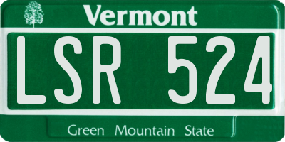 VT license plate LSR524