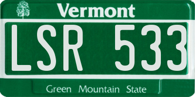 VT license plate LSR533