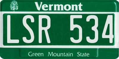 VT license plate LSR534